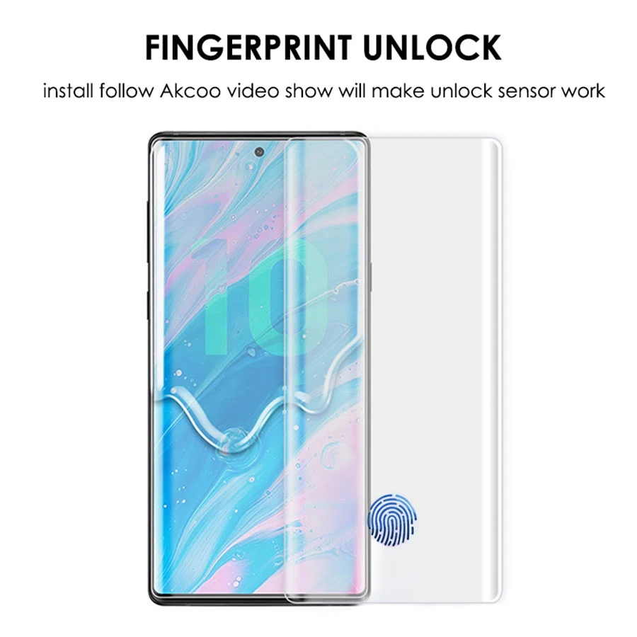 UV Liquid Curved Full Glue Tempered Glass Screen Protector For Samsung Galaxy S20 S10 S8 S9 plus Note 10 lite 8 9 glass film | Мобильные