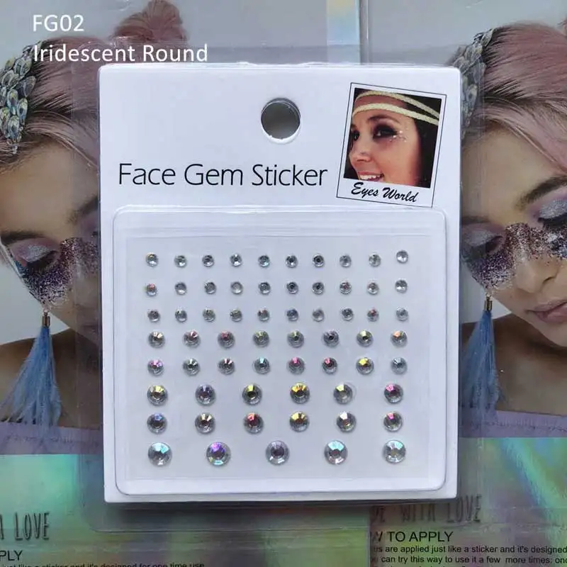Поддельные радужные переливающиеся Стразы FG02 с драгоценным камнем для лица вы