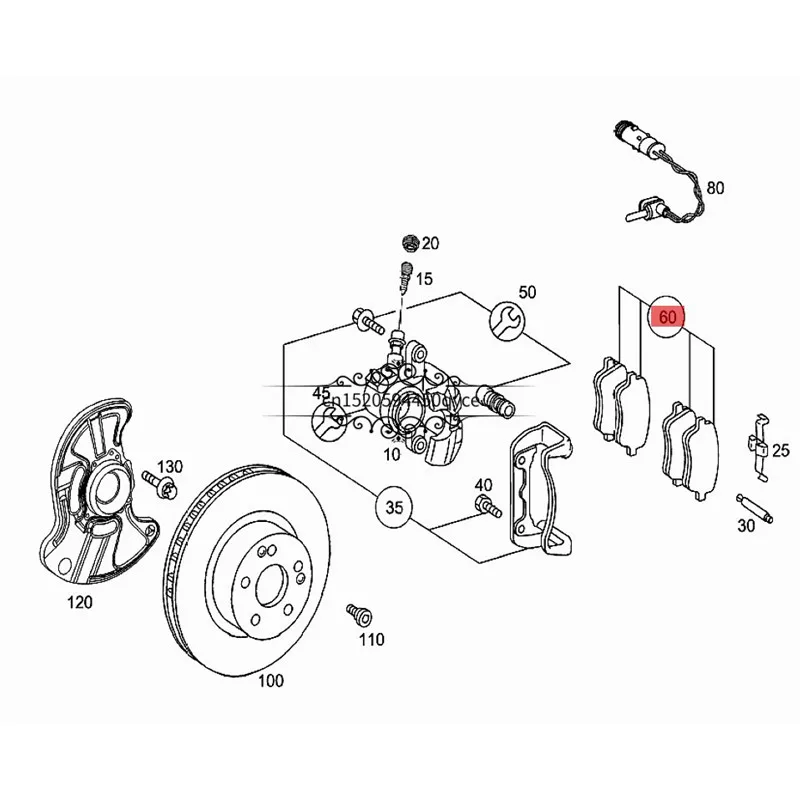 

Car front wheel brake friction skin W171 SLK200 W203mer ced esb enzC270 C230 C350 W209 CLK280 Parking brake gasket