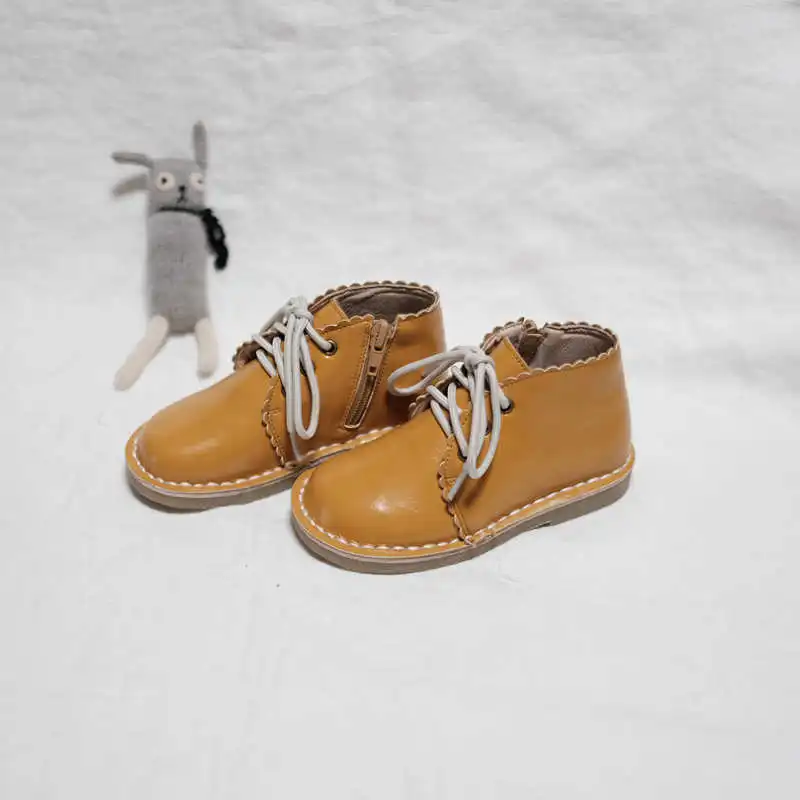 Ботинки детские из натуральной кожи повседневные сапоги ручной работы воловьей