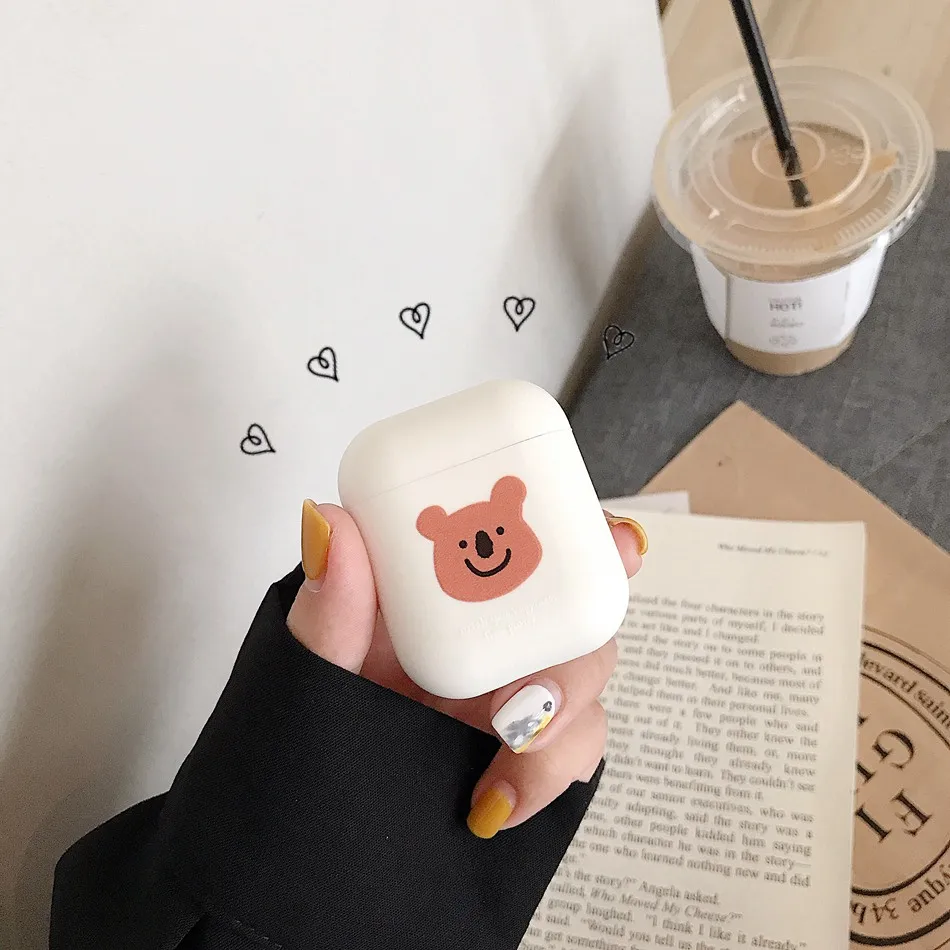 Чехол для AirPods милый мультяшный чехол наушников с изображением медведя и щенка