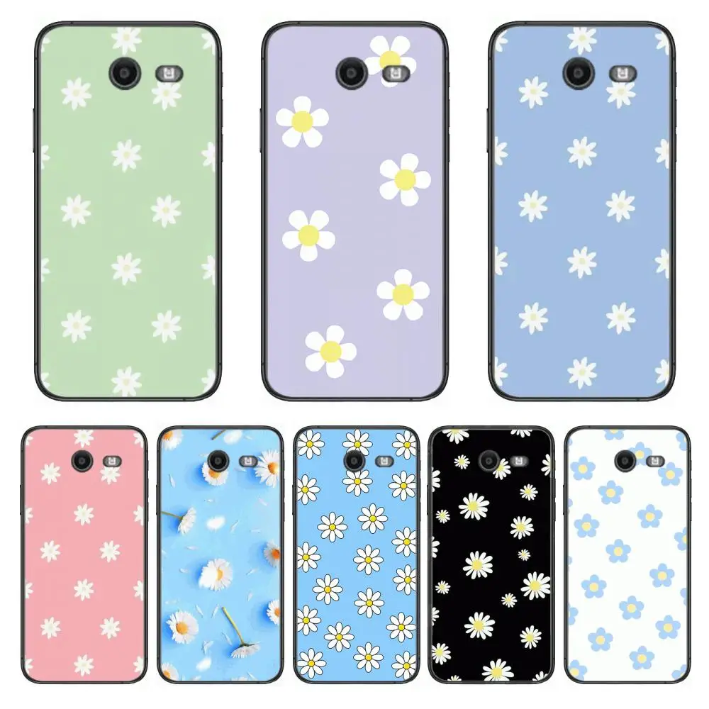

Cute Flower Daisy Phone Case Hull For Samsung Galaxy J 4 3 5 6 7 8 EU 2018 Plus 2017 Black Shell Art Cell Cover TPU