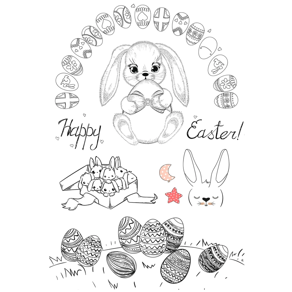 

AZSG Easter Eggs Grass / Rabbit Clear Stamps For DIY Scrapbooking Decorative Card Making Crafts Fun Decoration Supplies