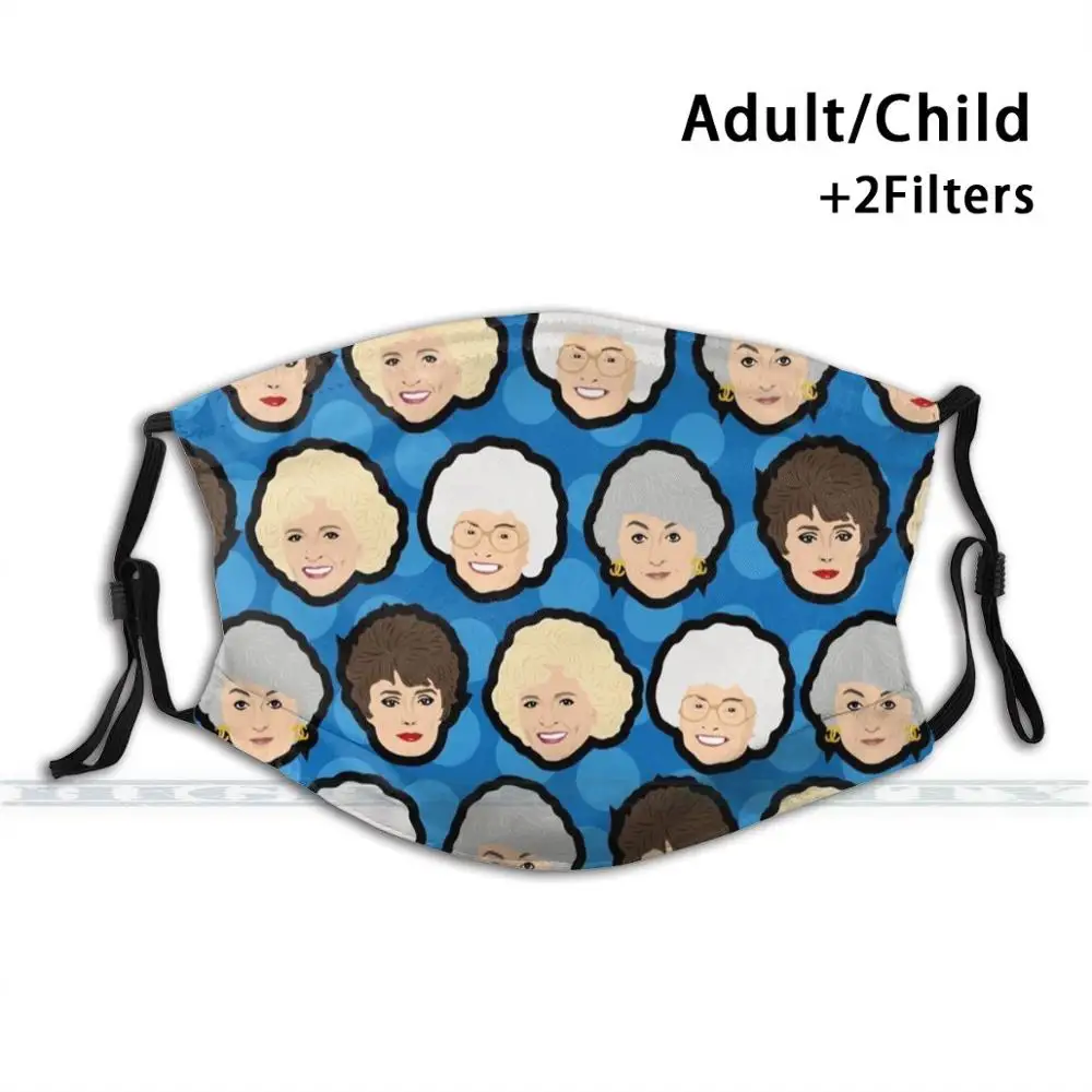 

Dorothy , Blanche , Rose And Sophia Blue Face Mask 3d Print Reusable Mouth Mask Washable Filter Anti Dust Face