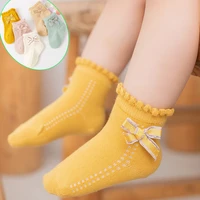 girls socks spring and autumn foreign air korean version of the trend of children%e2%80%99s socks pure cotton bowknot school girls sock