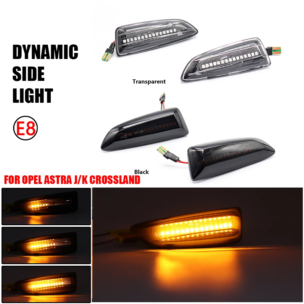

Для Opel, для Vauxhall Astra J K Crossland X Grandland Insignia B Zafira C, светодиодный динамический поворотный сигнал, боковой маркер для крыла, мигание