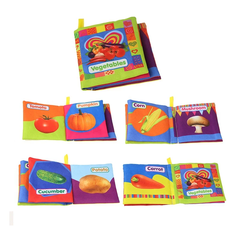 

FBIL-6Pcs Cognition Newborn Infant Soft Fabric Cloth Books with Large Waterproof Storage Box