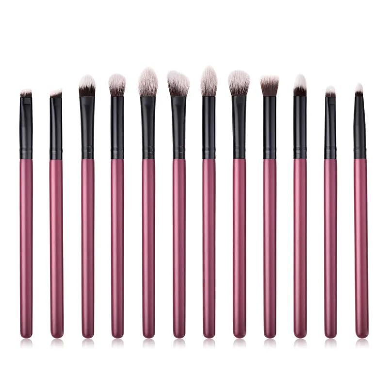 12 шт. набор кистей для макияжа пурпурно-красный супер мягкий Румяна Наклонный