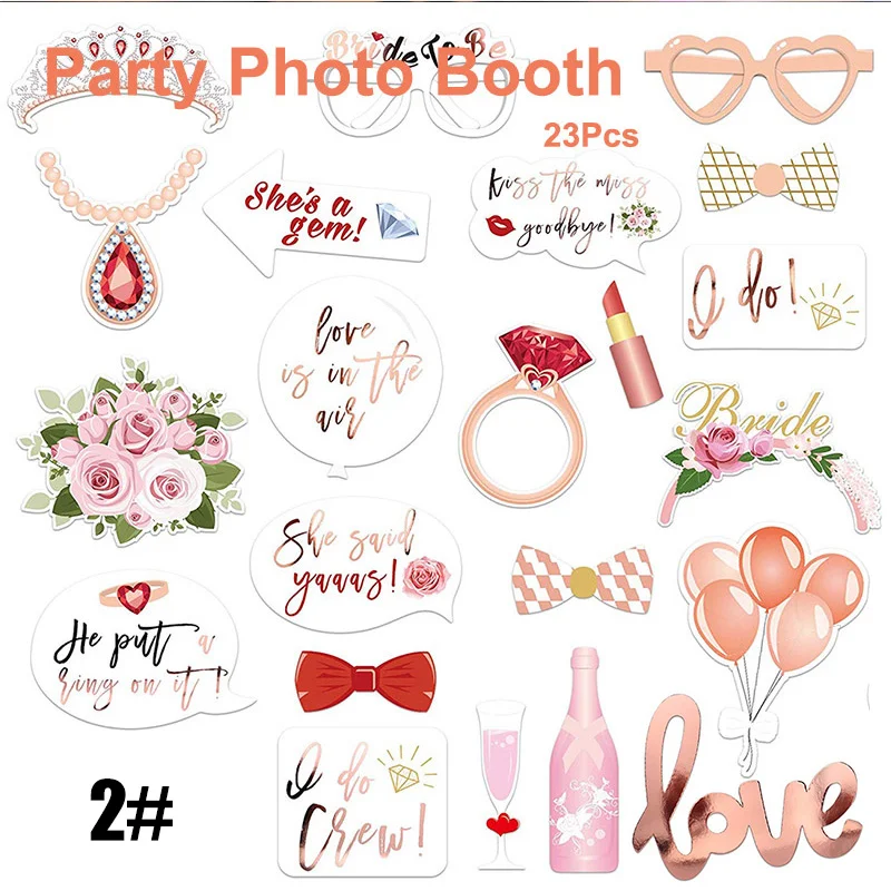 Новинка 23 шт. реквизит для селфи невесты розовое золото аксессуары свадьбы
