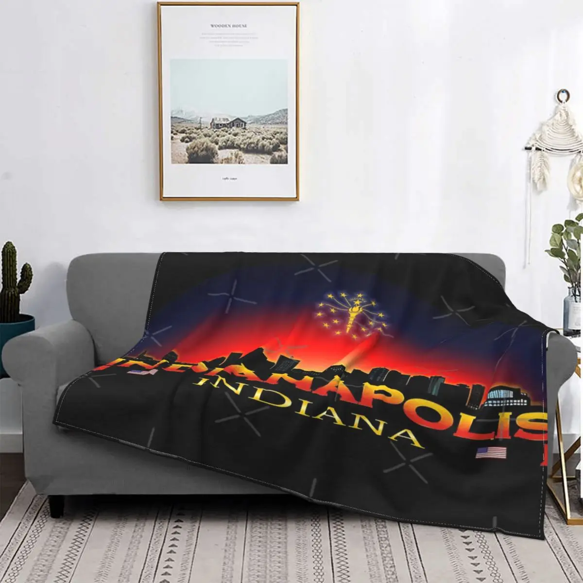

Indy-Manta с изображением панорамы Индианы, для cama colcha a cuadros, cubierta de playa Kawaii, ropa de cama y fundas