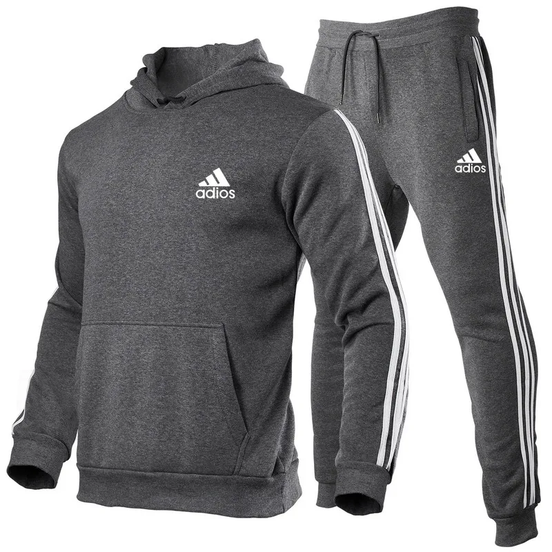 

2021New Fashion Mens Clothing Pullovers Sweater Cotton Men Tracksuits Hoodie Two Pieces + Pants Sports Shirts Fall Winter Track