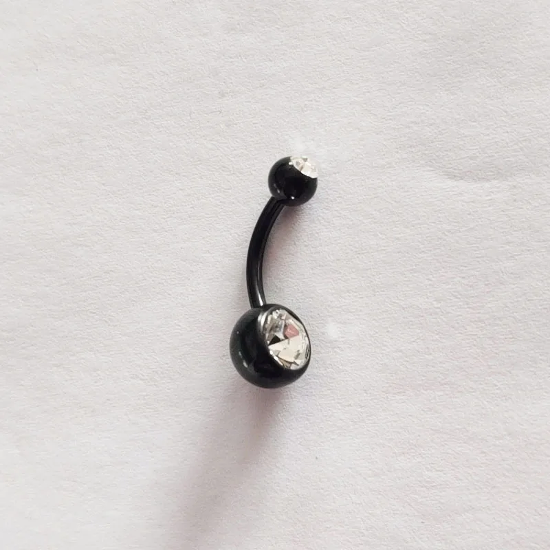 Кольцо для пирсинга пупка женское Ювелирное Украшение с черным покрытием