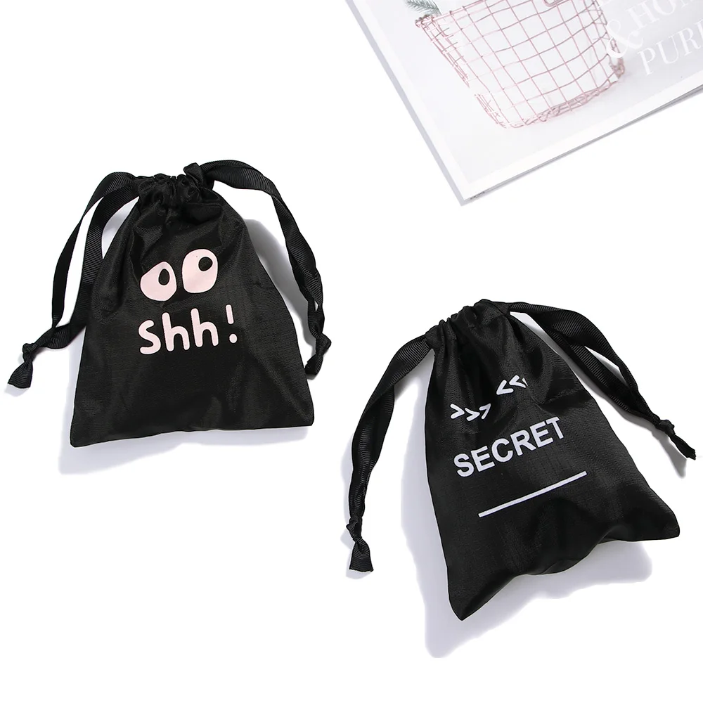 Милая нейлоновая сумка для гигиенических прокладок Портативная Черная сумочка