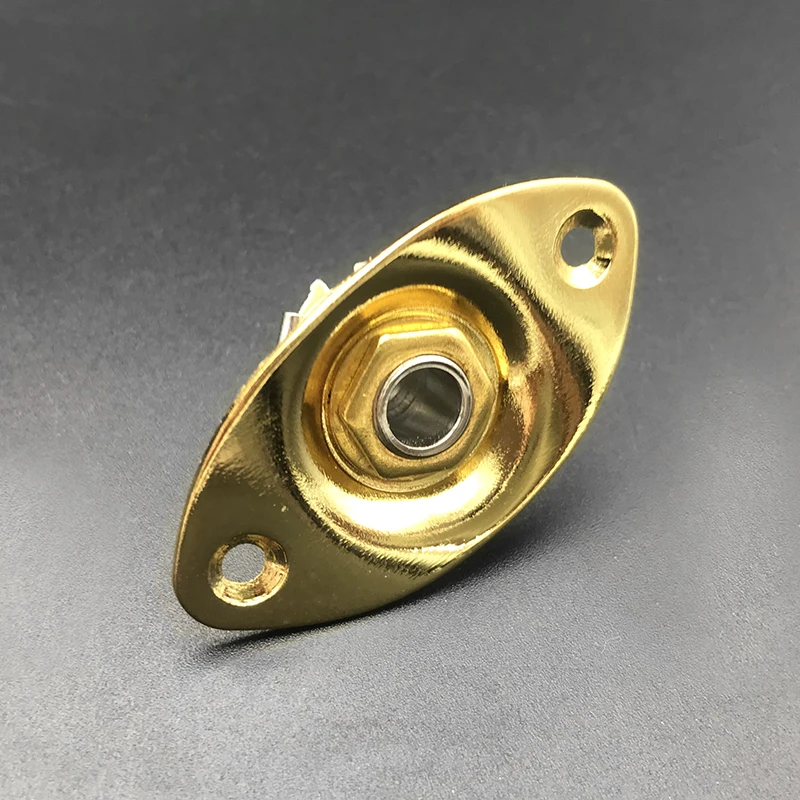 Oval Gold Квадратный стиль пластины гитары бас 1/4 разъем вход/выход разъем для электрогитары Черный Золотой хром Gutiar запчасти - Цвет: Oval Gold