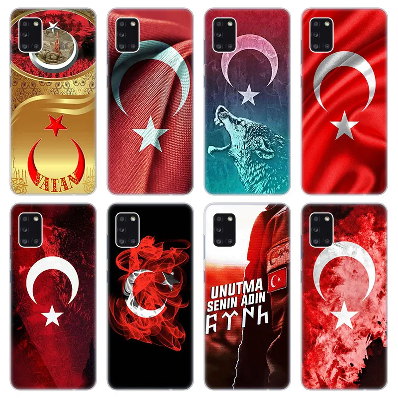Турецкий флаг чехол для Samsung Galaxy A01 Core A02S A11 A12 A22 A21S A31 A32 A41 A50 A51 A52 A70 A71 A72 силиконовый
