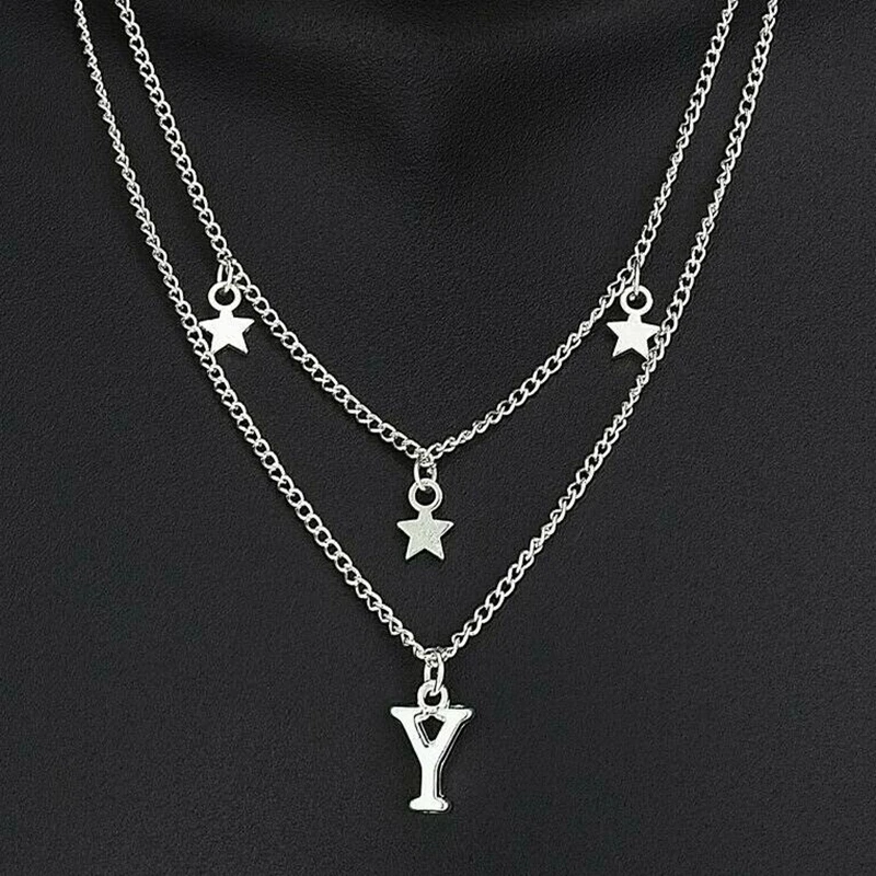 Винтажное многослойное женское ожерелье с подвеской в виде букв дневного света |