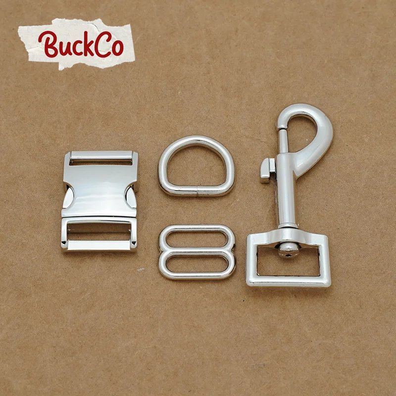 20 мм Серебряный (металлическая пряжка + Регулируемая пряжка + D кольцо + металлическая застежка/набор) DIY тесьма Швейные товары для домашних животных высокое качество аксессуары