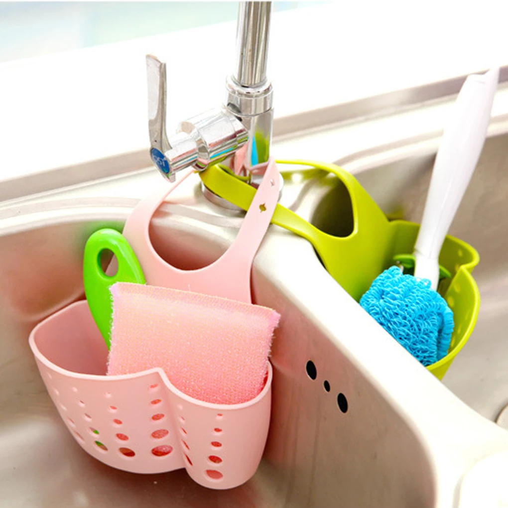 

Adjustable Sink Hanging Drain Basket Kitchen Sink Sponge Holder Draining Rack Kitchen Storage Tools Storage Shelf Sink Holder