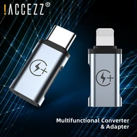accezz otg adapter lighting male to type c for iphone 11 pro max usb c male connector for samsung s8 s9 charging data converter
