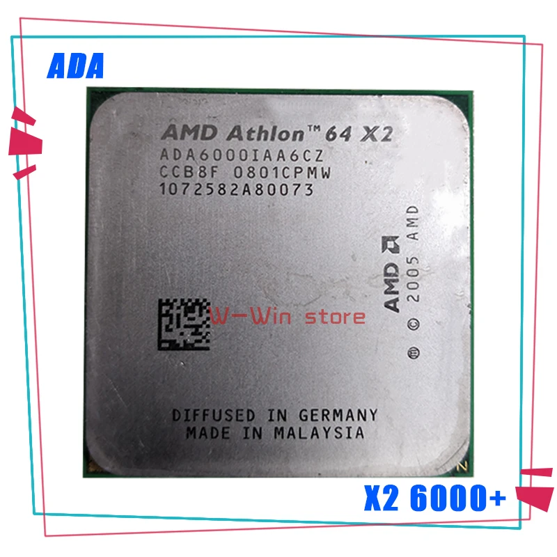 AMD Athlon 64 X2 6000 + 3 ГГц 89 Вт двухъядерный ЦПУ процессор ADA6000IAA6CZ Разъем AM2|Процессоры| |