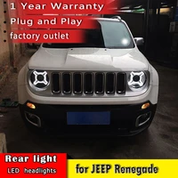 new car styling headlight assembly for jeep renegade headlight 2015 2016 2017 led headlight d2h xenon lens with drl