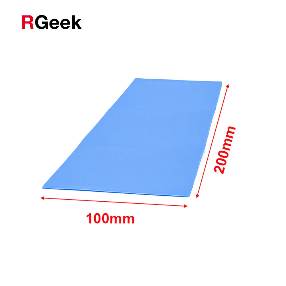 

RGEEK Высокое качество 6,0 Вт/мК 100*200 мм теплопроводность радиатор процессора охлаждающая проводящая силиконовая прокладка термопрокладки