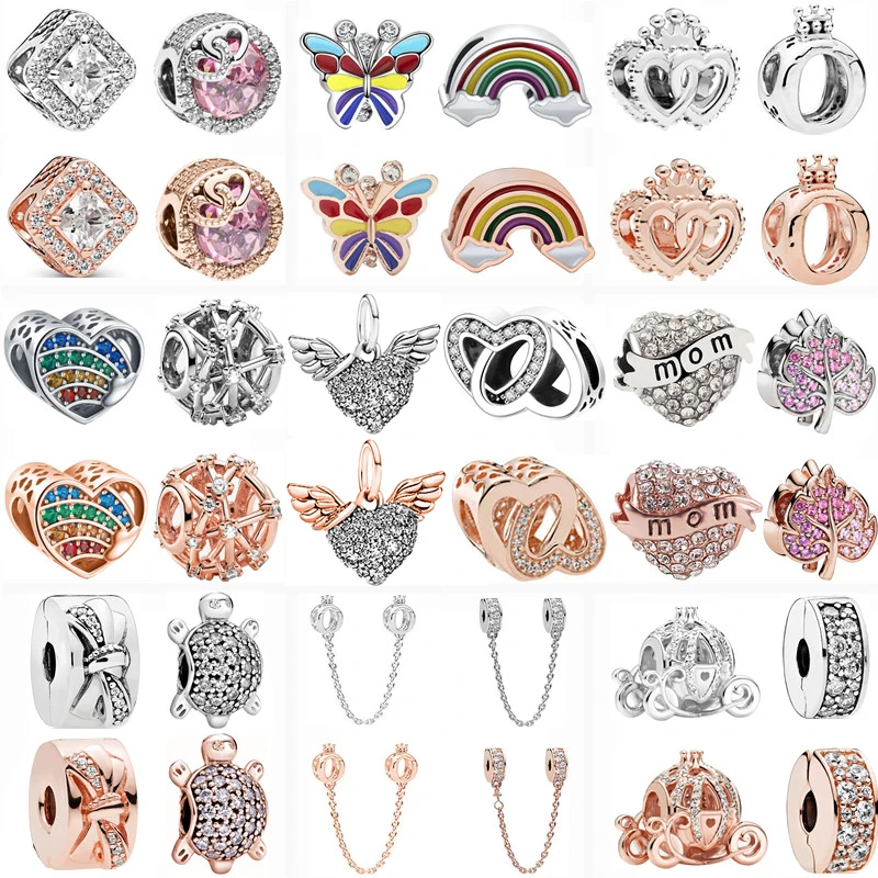 Цепочка с подвеской в виде радуги и бабочки для браслета Pandora | Украшения