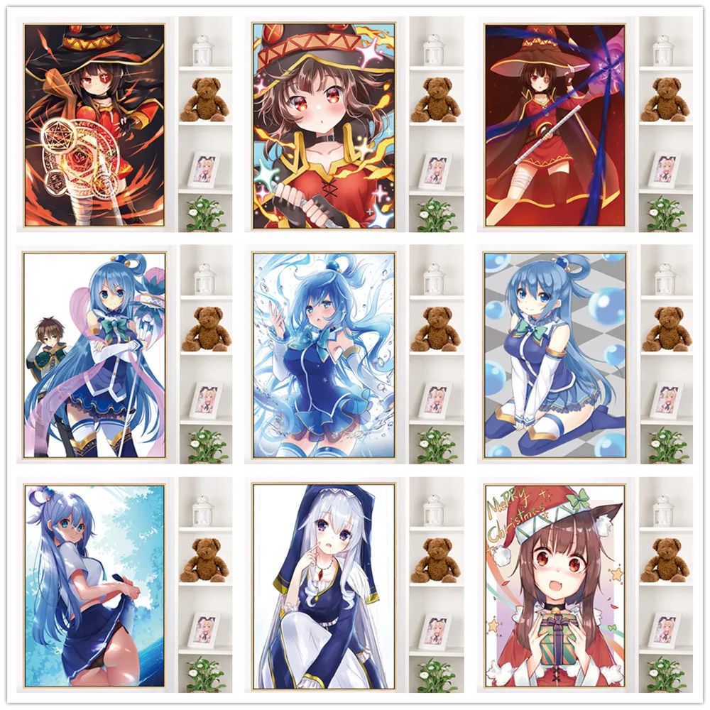 Японские Аниме блага для прекрасного мира! Megumin Aqua Darkness маскарадная Картина на