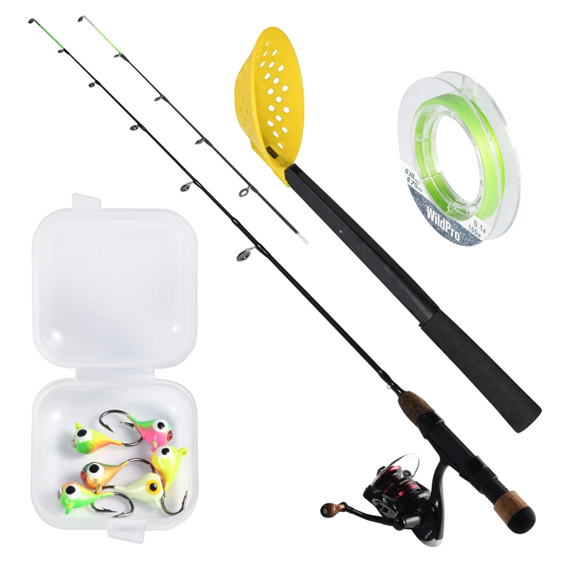 

Goture Winter Fishing Rod and Reel Set 28'' 32'' Ice Fishing Rod Set With Fishing Line Lure and Scooper Fishing Tackle