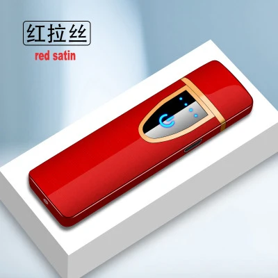 Red Перезаряжаемая металлическая электронная сигарета USB мини зажигалка Милые Электрические умные зажигалки сенсорный датчик для курения сигар мужские гаджеты - Цвет: Red