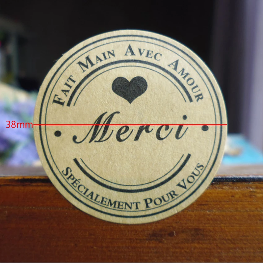 

1200pcs/Lot Merci Self-adhesive Packaging Seal Label Baking DIY Gift Stickers thanks Stickers