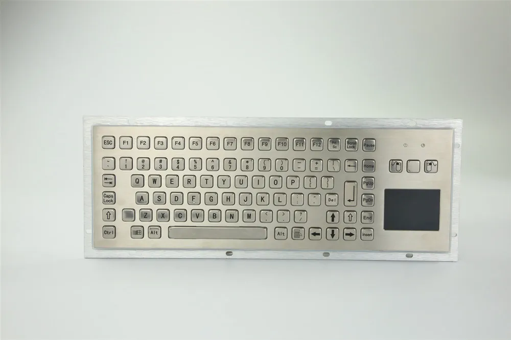 Embedded Mounting waterproof usb Industrial Metallic Stainless Steel keyboard metal keyboard with touchpad mouse