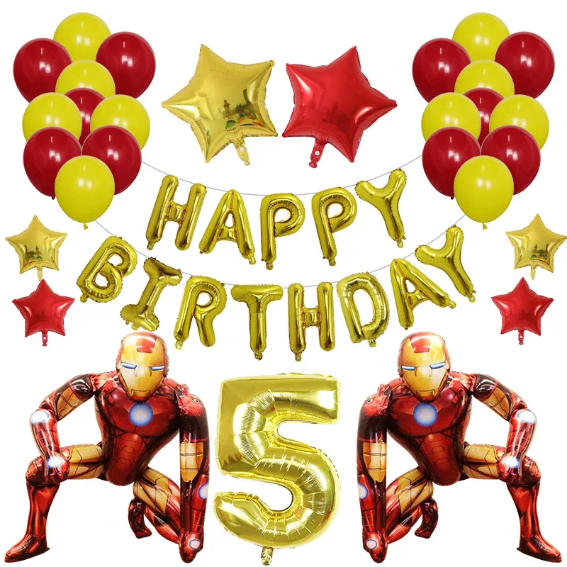 Juego de Globos de aluminio 3D de superh&eacute;roes para ni&ntilde;os, globo de l&aacute;tex de superh&eacute;roes, Spiderman, Marvel, decoraci&oacute;n para fiesta de cumplea&ntilde;os, juguete inflable para Baby Shower, 42 piezas-4