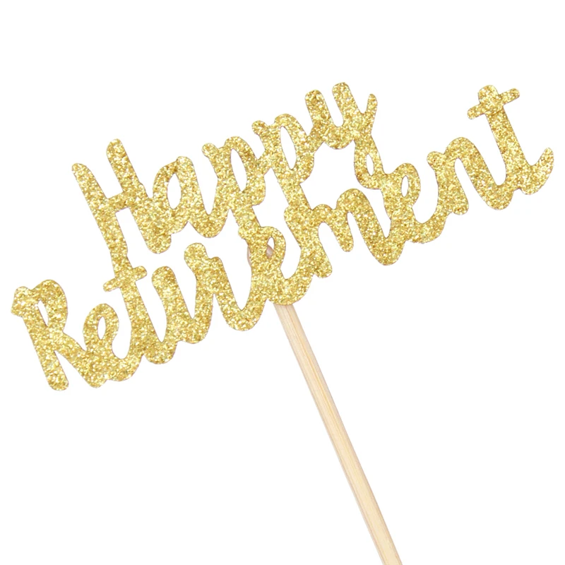 happy retirement Лидер продаж ура до 30 лет Топпер для торта «С Днем Рождения» баскетбола на монстр пчелы невесты Топпинг для кексов - Цвет: happy retirement