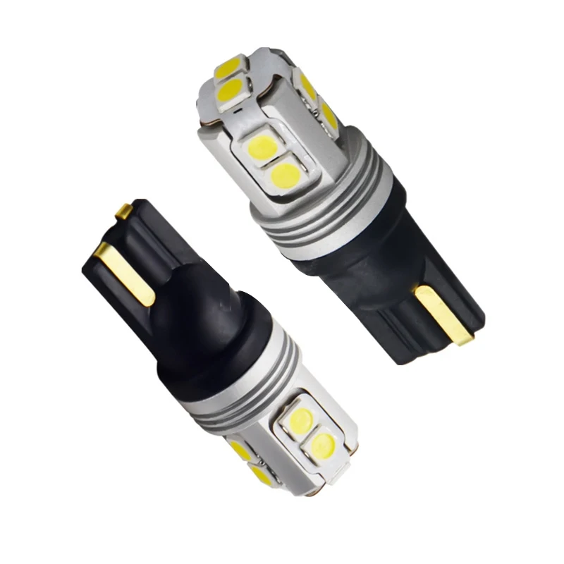 

2pcs T10 LED W5W 10 Leds 3030 SMD Bulb White 12V 6000K Interior Car Signal Lights For Parking Side Lamp Car Styling