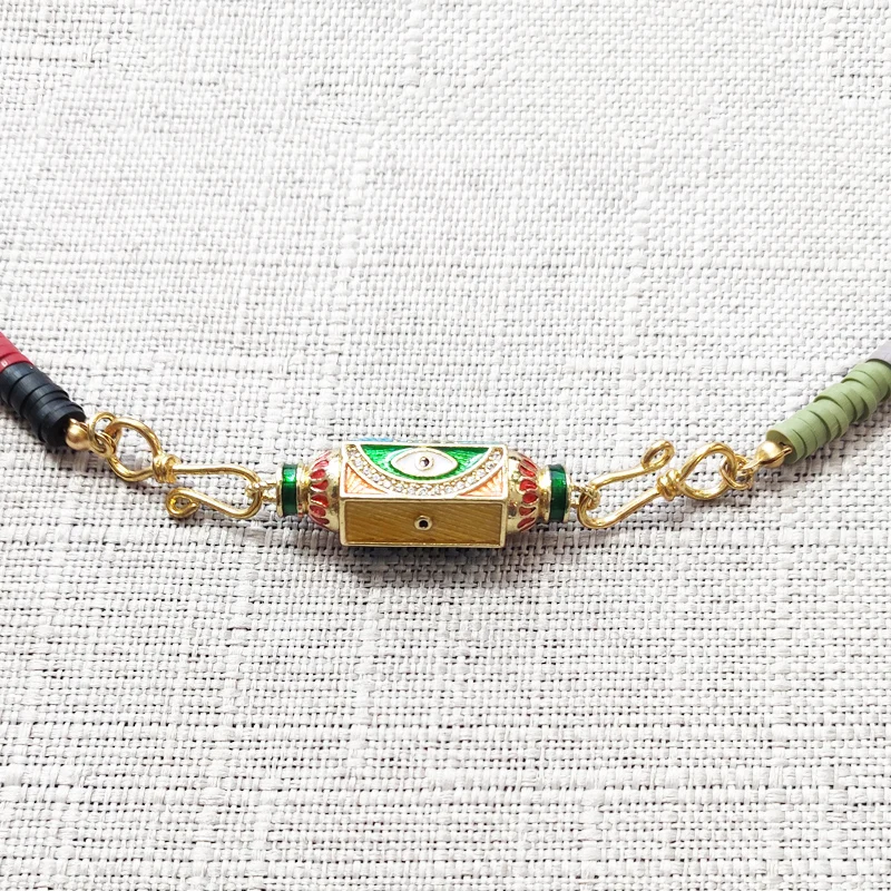 Ожерелье мужское из полимерного силикона с овальным жемчугом в этническом стиле