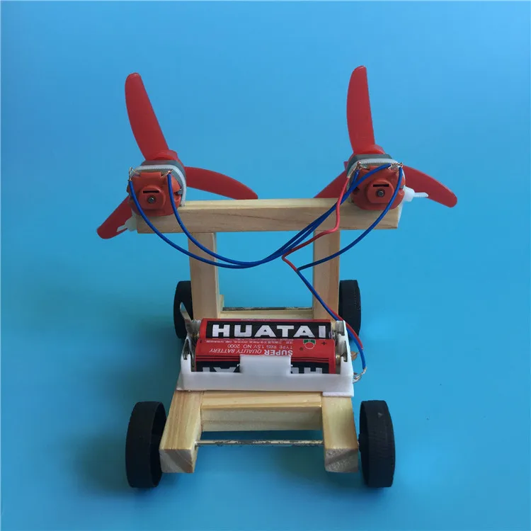 

New product diy wooden double-wing wind racing car physics invention technology production science small experiment educational