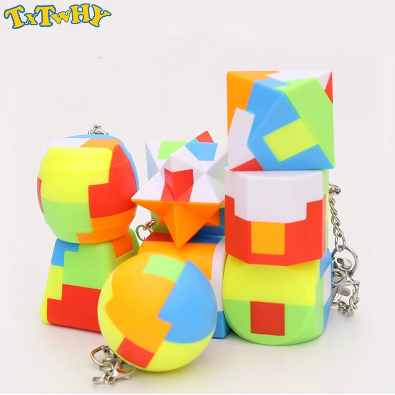 Мини брелок магический куб триэдр цилиндр скоростной головоломка Нео Куб