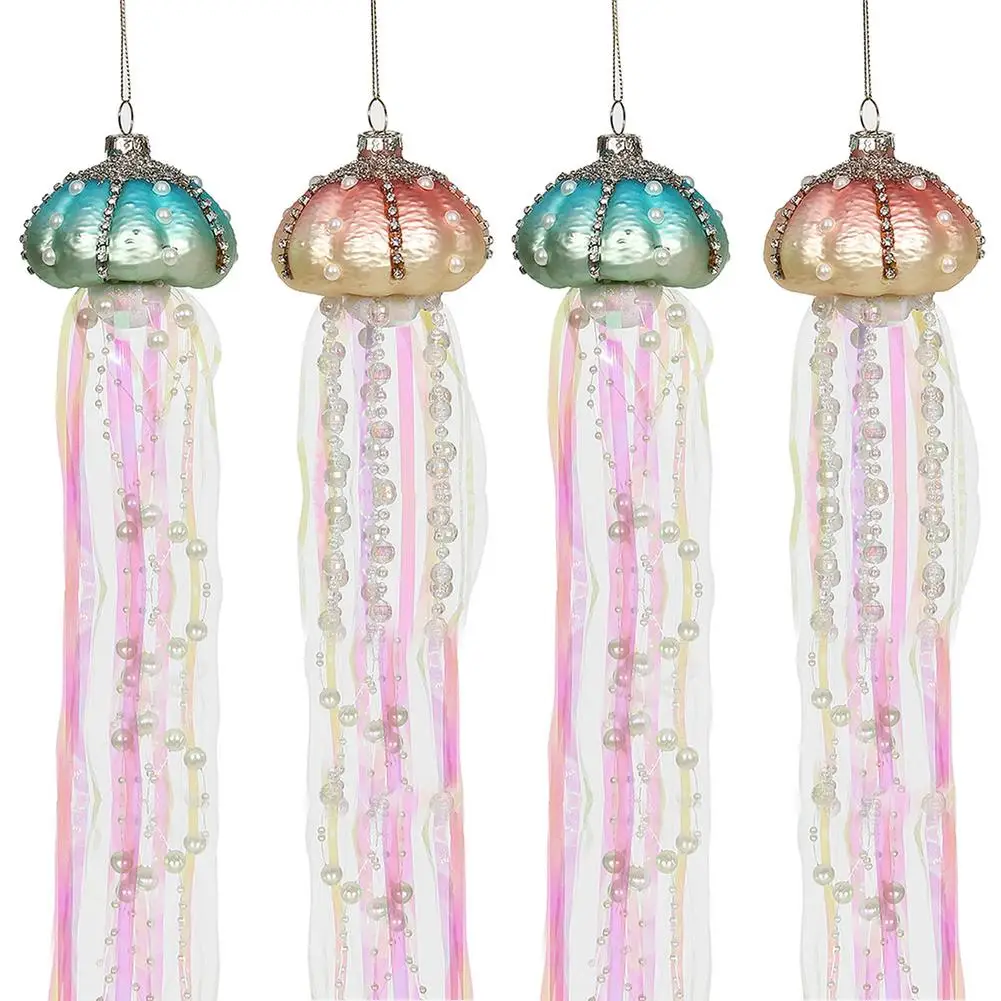 Adornos de medusas para &aacute;rbol de Navidad, decoraci&oacute;n de fiesta con tema de sirena, medusas colgantes debajo del mar, decoraciones para fiesta de cumplea&ntilde;os-0
