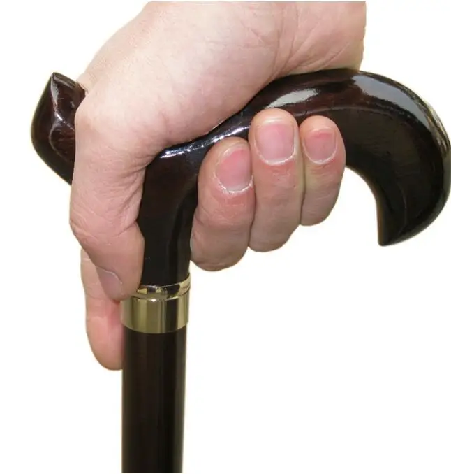 

COPPER STATUE SOFT MAT WOODEN CANE CANE SAW THE ELDERLY WALKING SHORT WOODEN CRUTCH