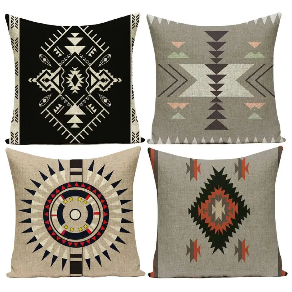 

Throw Pillow Cases Bohemian Geometric Pattern Cushion Cover Home Living Sofa Seat Room Decoration Linen Pillow Cover 45x45cm