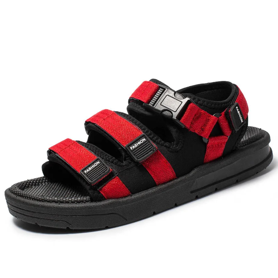 

Сандалии H76 мужские парусиновые, летние пляжные туфли-гладиаторы с ремешком и пряжкой, повседневные садовые Тапочки с подошвой из ЭВА, красн...
