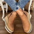 Женские ботильоны на платформе Rimocy, осенне-зимние повседневные ботинки на танкетке, женские ботильоны из искусственной кожи в стиле ретро, большие размеры, 2021