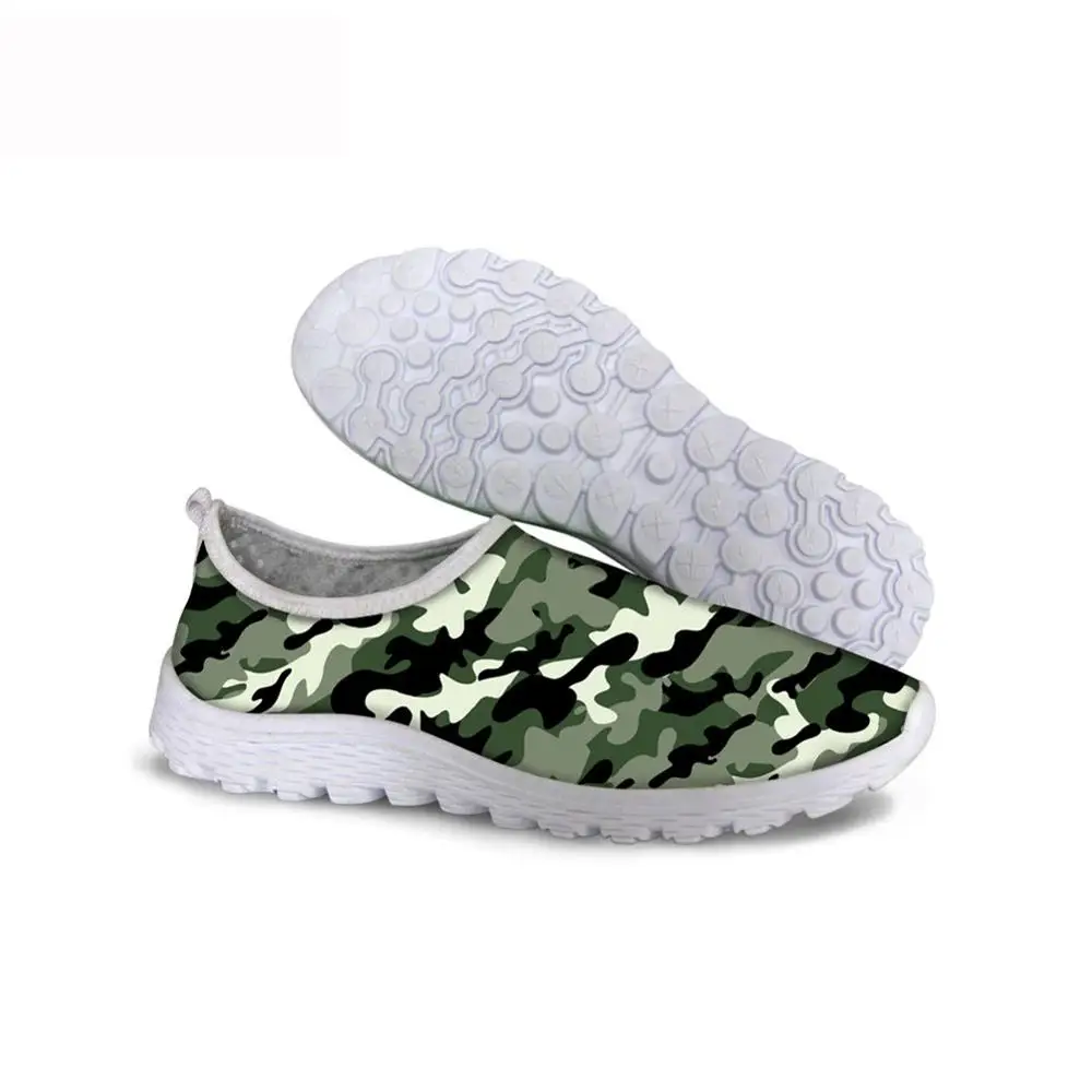 

2020 Summer Women Running Shoes Slip-on Flat Shoes Camo Print Breathable Ladies Sneaker Sport Shoes Fashion Air Mesh Woman Flats