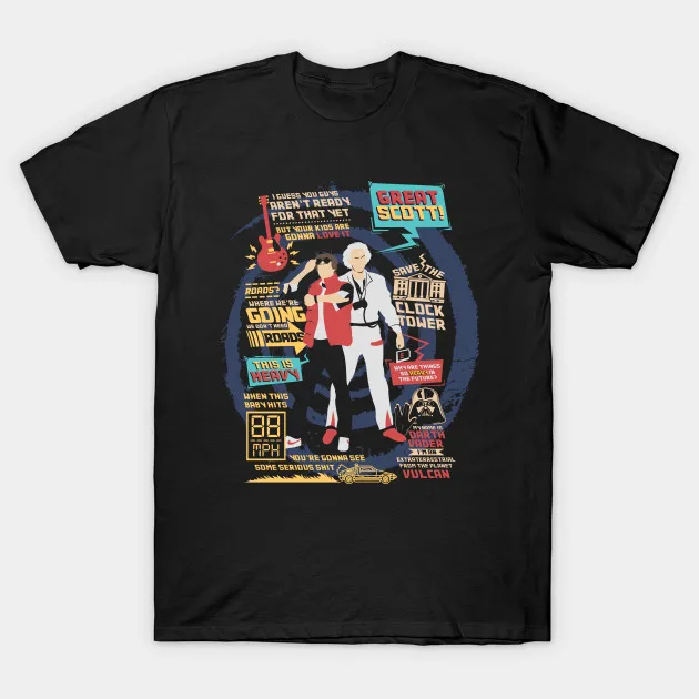 black 15 Официальный Back To The Future постер фильма футболка delorean Новые футболки Забавные футболки новые Забавные футболки унисекс Топы - Цвет: black 15
