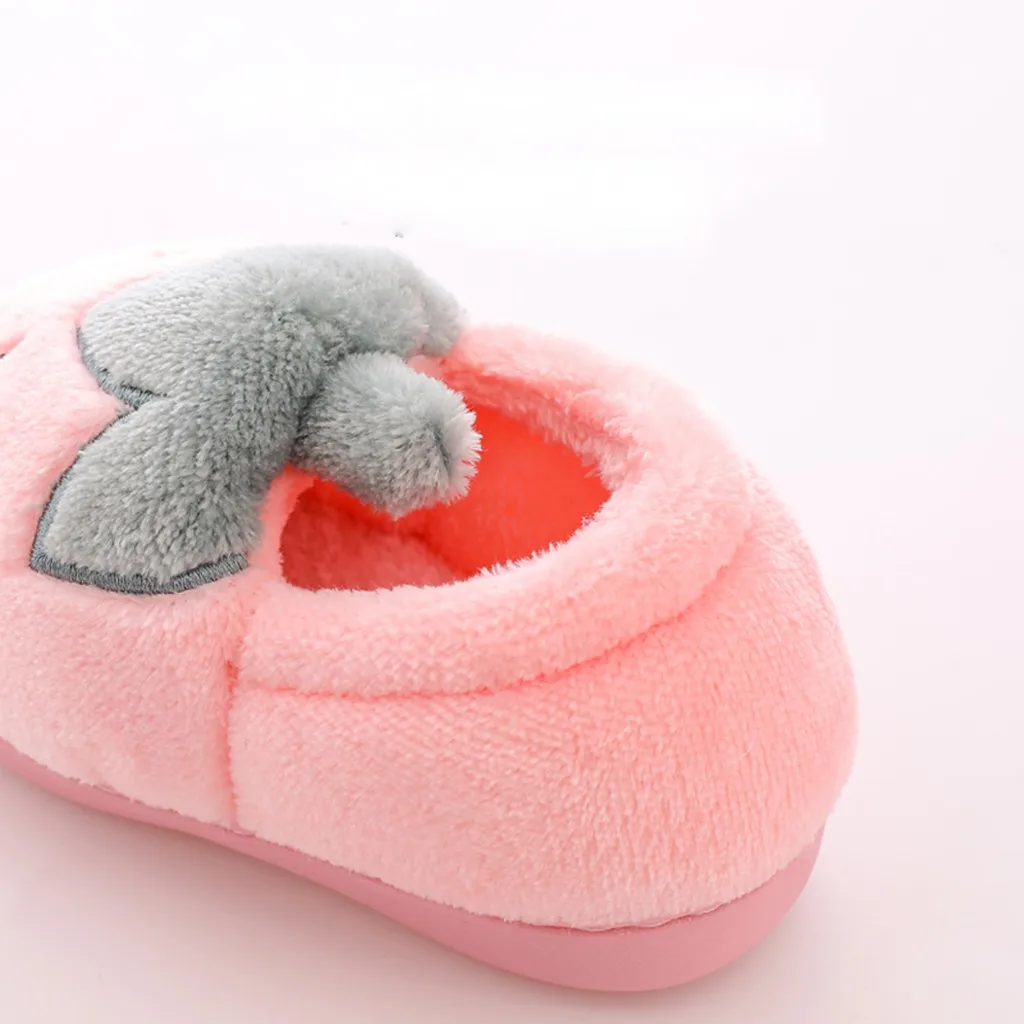 SAGACE/милые теплые зимние тапочки с фруктами для малышей детская обувь мехом