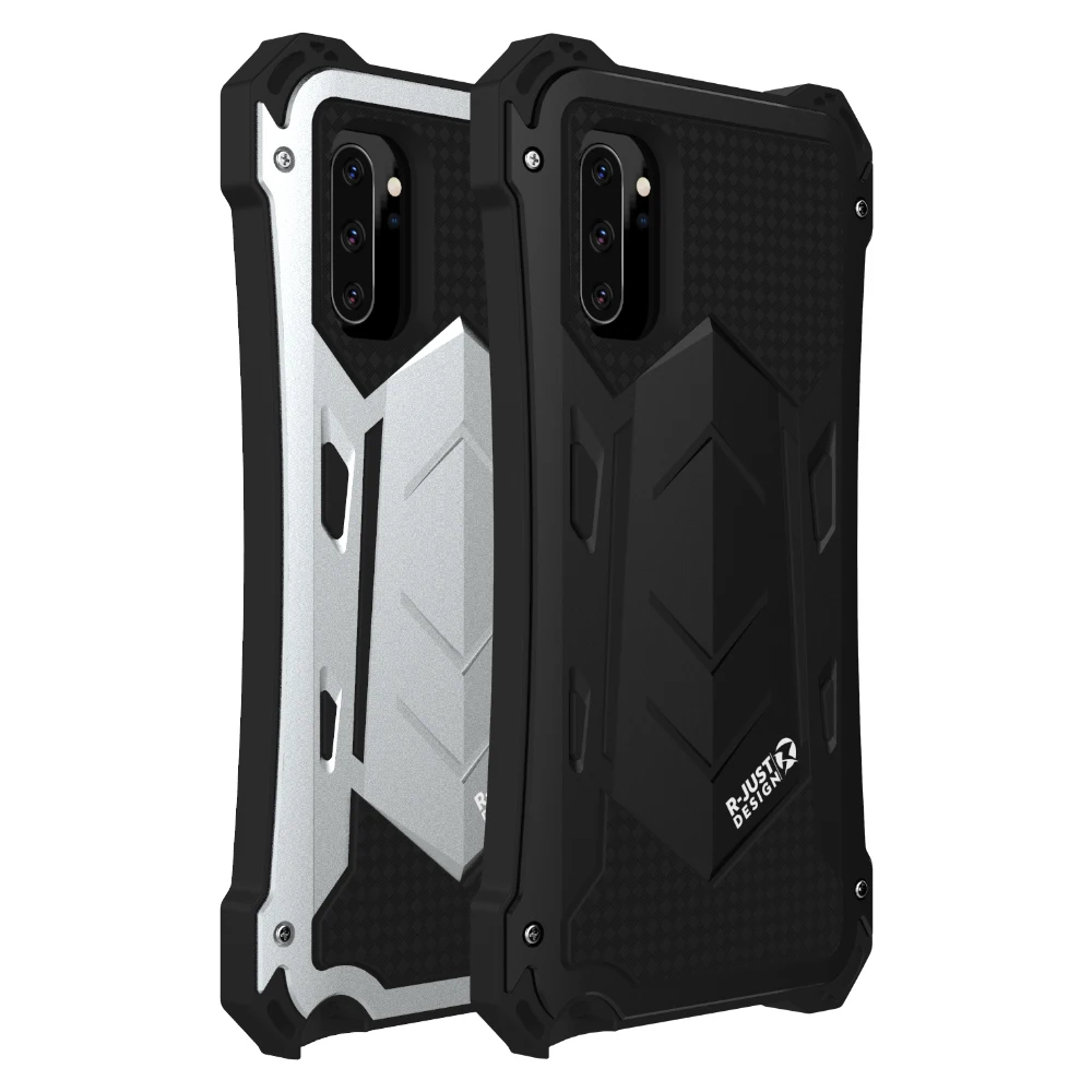 

R-JUST For Samsung Note 10 plus 10 Luxury Doom Armor Duty Shockproof Metal Aluminum Phone Cases For Samsung Galaxy S10 plus 5G