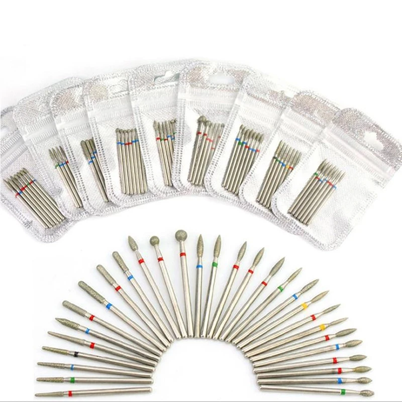 7 шт./компл. Алмазных фрез для маникюра/педикюра Электрический поворотный фрезы