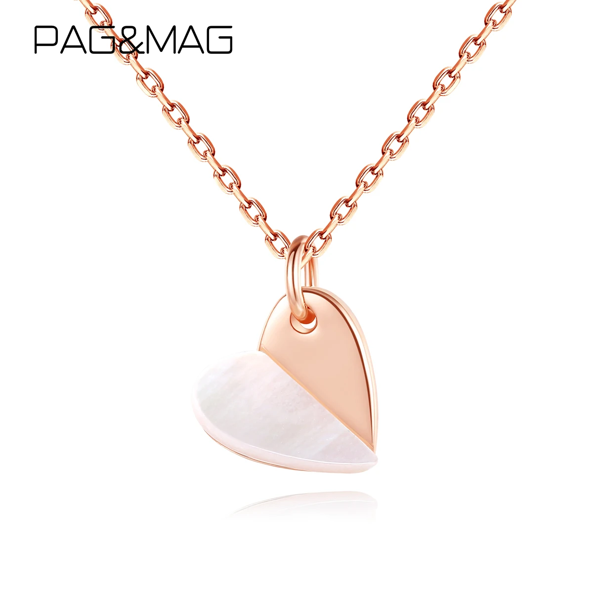 

PAG&MAG Cute Shell Love Heart With 925 Sterling Silver Necklace & Pendant For Women Silver 925 Fine Jewelry Anniversary Gifts
