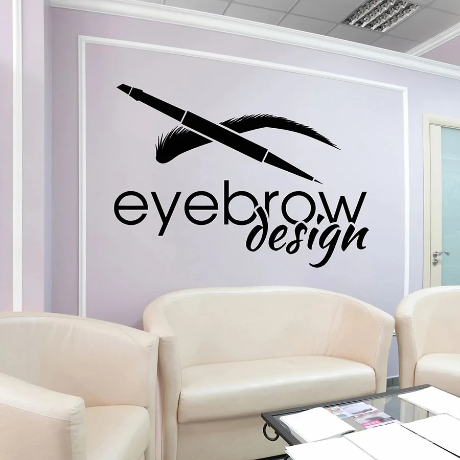 Дизайнерская Настенная Наклейка для бровей салон красоты Logotype Brow Art декор